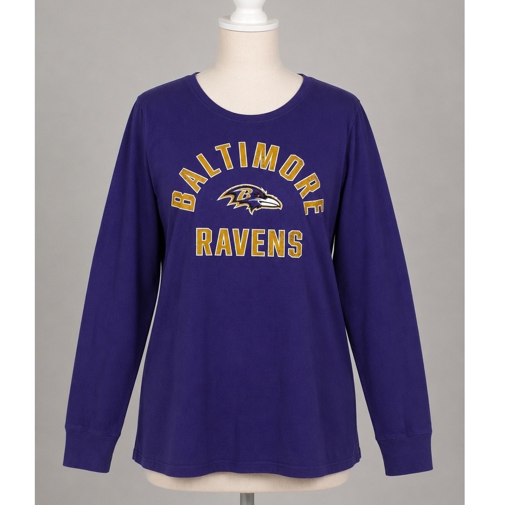 NFL Team Apparel Baltimore‎ Ravens Purple Long Sleeve T-Shirt Youth Large 12/14